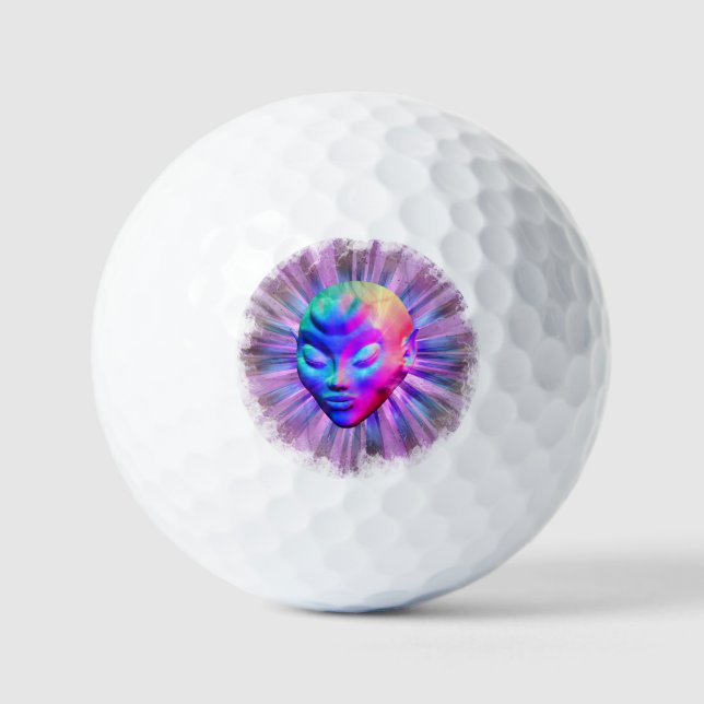 Alien Psychedelic Meditation Golf Balls (Front)