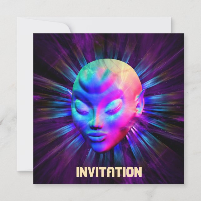 Alien Psychedelic Meditation Invitation (Front)