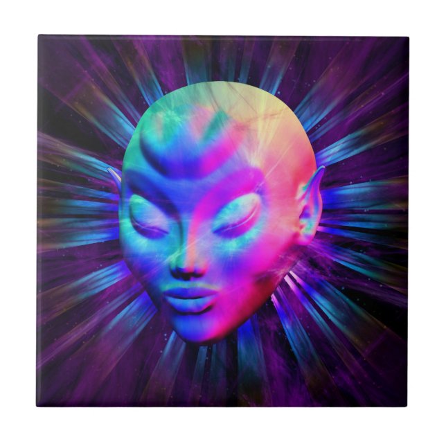 Alien Psychedelic Meditation Tile (Front)