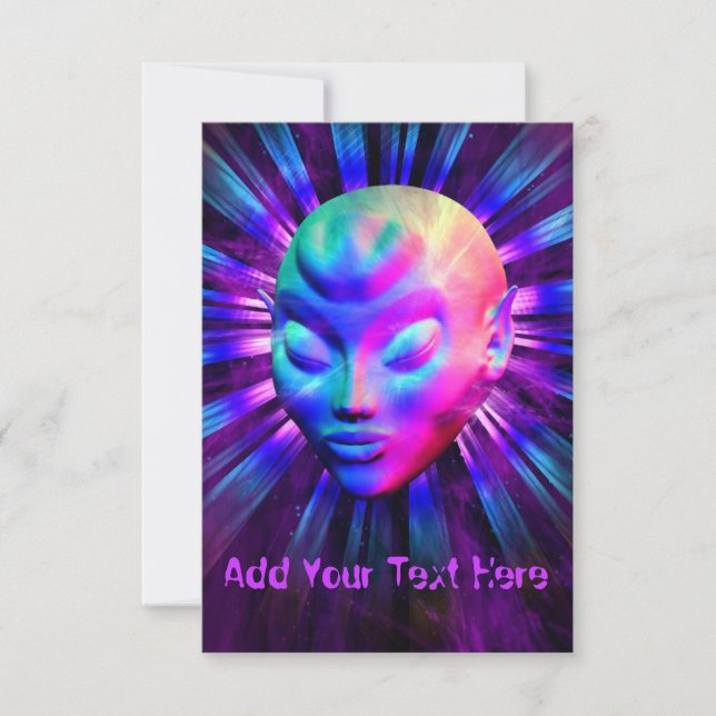 Alien psychédélique Cartes d'invitation de méditat (Devant)