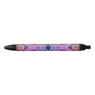 Alien Purple Psychedelic Kaleidoscopic Mandala Black Ink Pen
