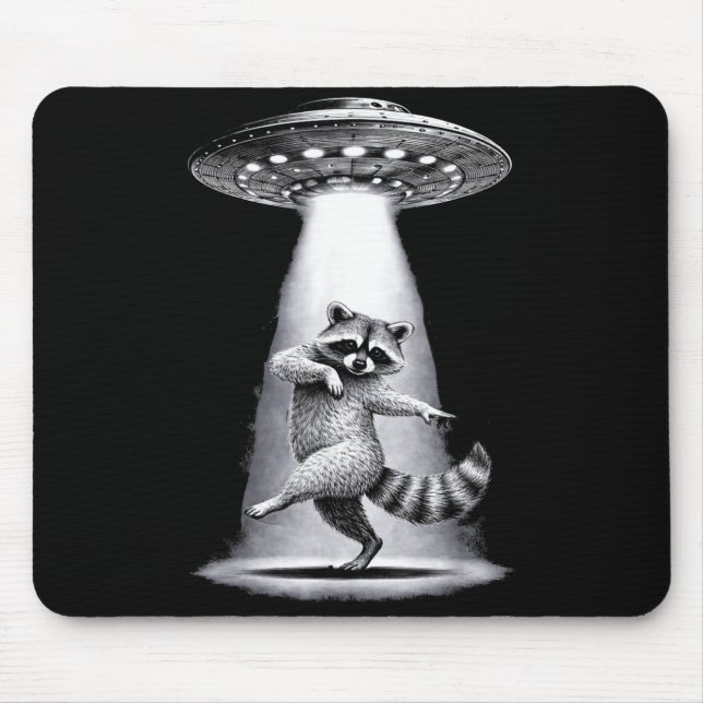 Alien Raccoon Performs Meme Silly Dabbing Dance Mu Mouse Pad (Front)