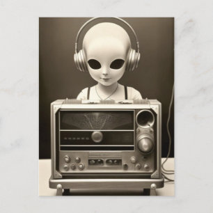 Alien Radio Postcard