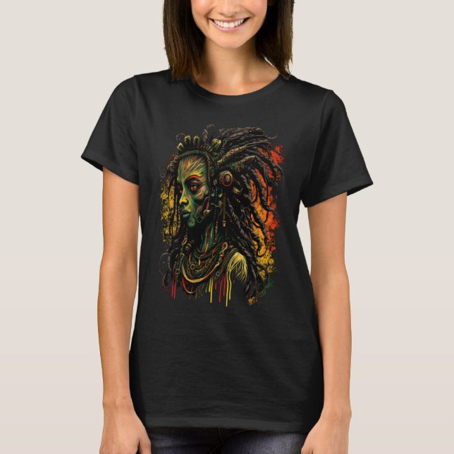 Alien Rasta Rastafarian Rastafari UFO Extraterrest T-Shirt (Front)