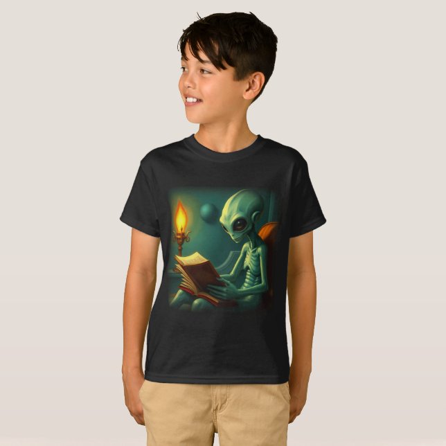 ALIEN READING T-Shirt (Front Full)