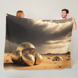 Alien Relics in the Desert Fleece Blanket