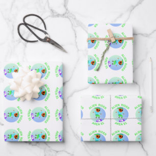 Alien Ride Area 51 Wrapping Paper Sheet
