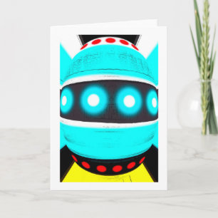 Alien robot holiday card