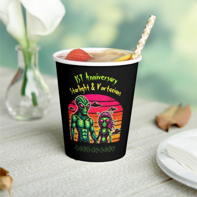 Alien Romance in Cosmic Skies Paper Cups (Insitu)