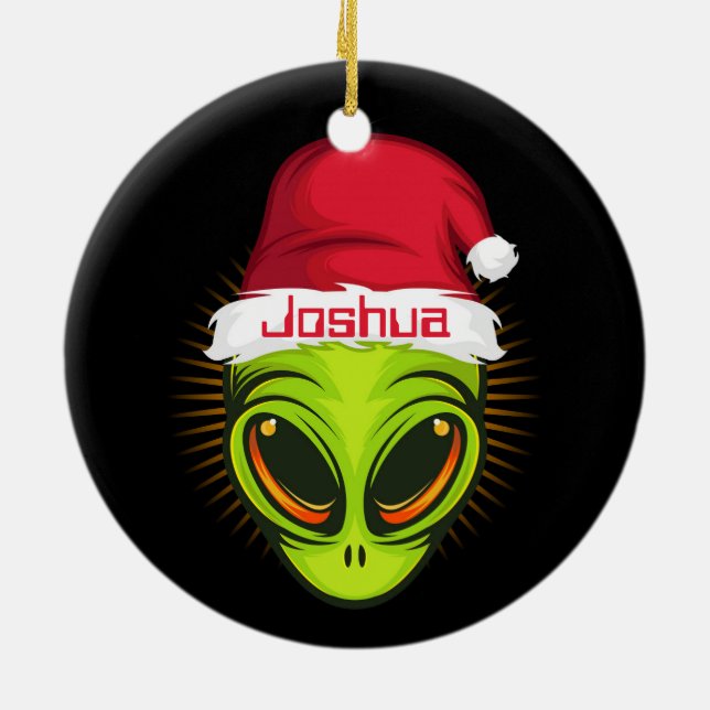 Alien Santa  Ceramic Ornament (Back)