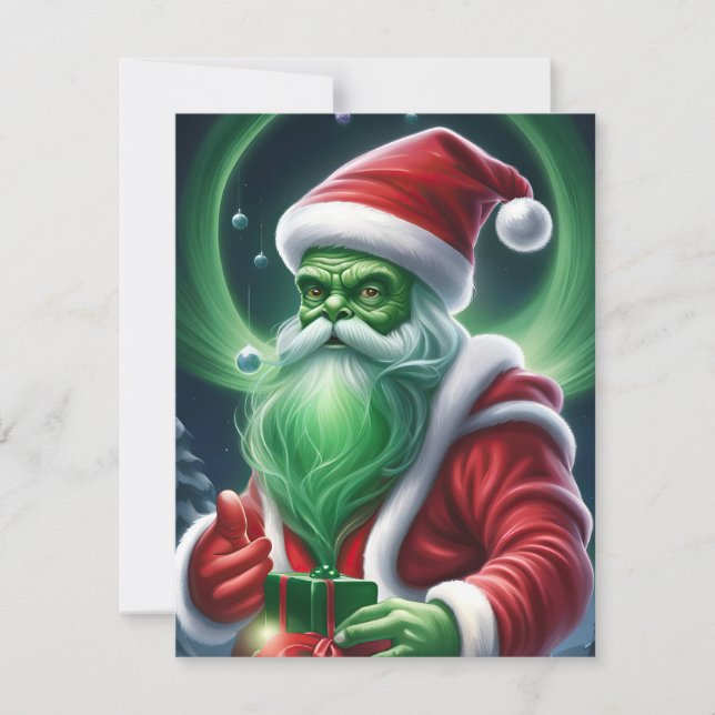 Alien Santa Claus Holiday Card (Front)