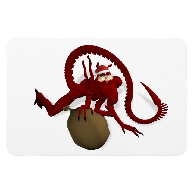 Alien Santa Claus Magnet (Horizontal)