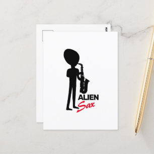 Alien Sax, Extraterrestrial Musician Postcard