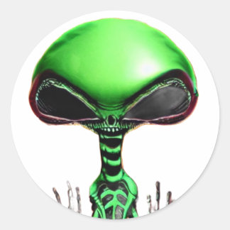 Alien sci-fi Cyborg  Classic Round Sticker