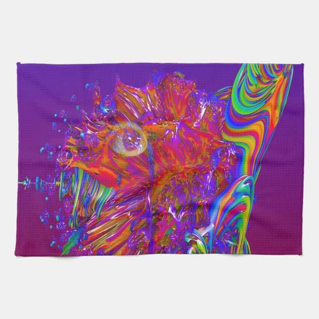 Alien Sea Creature Kitchen Towel (Horizontal)