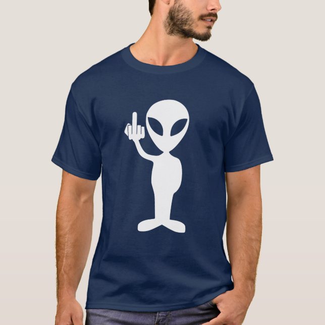 Alien showing the middle finger T-Shirt (Front)