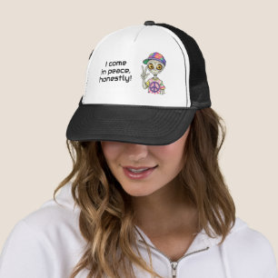 Alien shows the Hand Peace Sign 1 Trucker Hat