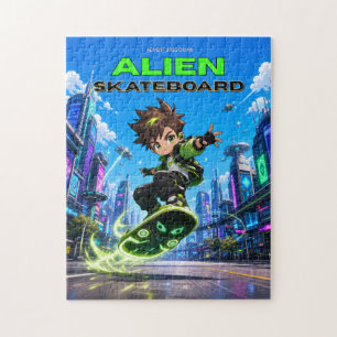 Alien Skateboard Jigsaw Puzzle