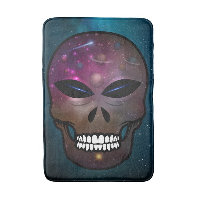 Alien Skull Creature Bathroom Bath Mat (Front Vertical)