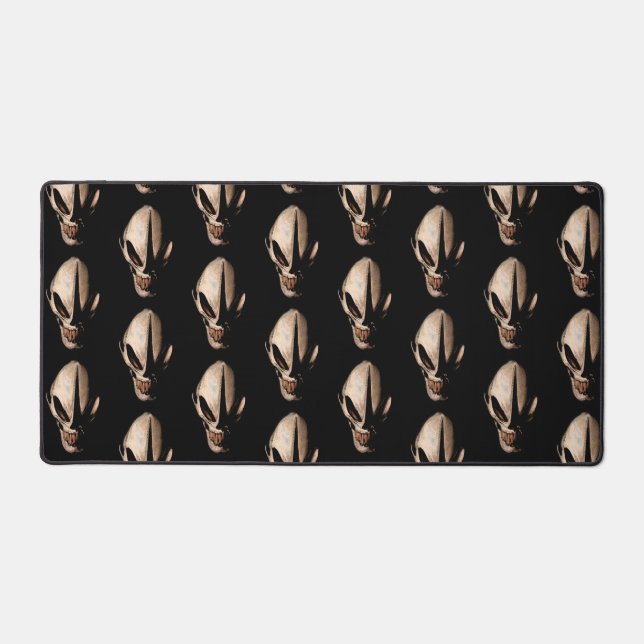 Alien Skull Creepy Science Fiction Theme Desk Mat (Front)