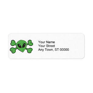 Alien Skull Green Crossbones
