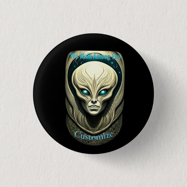Alien skull Head Thunder_Cove  1 Inch Round Button (Front)