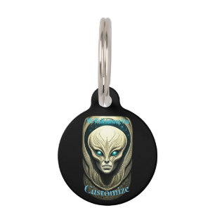 Alien skull Head Thunder_Cove Pet Tag