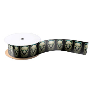 Alien skull Head Thunder_Cove Satin Ribbon