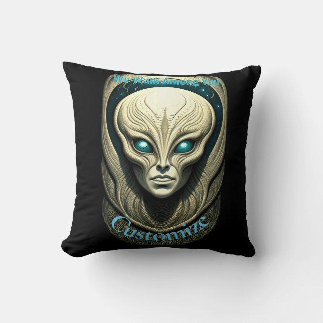 Alien skull Head Thunder_Cove  Throw Pillow (Front)
