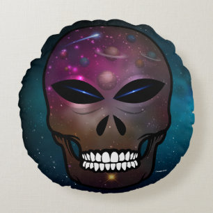 Alien Skull Throw Pillow ET in space