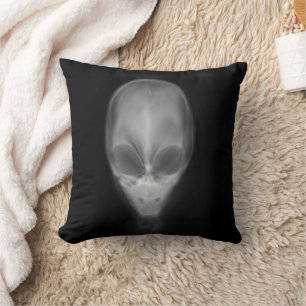 Alien Skull X-ray Throw Pillow