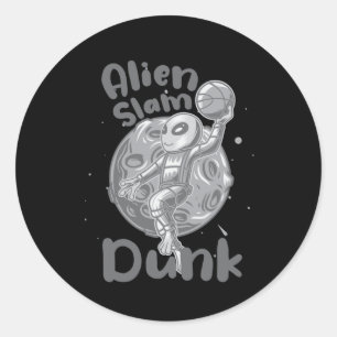 Alien Slam Dunk Active  Classic Round Sticker