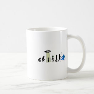 Alien Snowboard Evolution Pun Joke Winter Boarding Coffee Mug