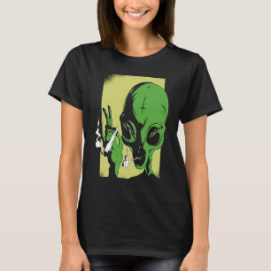 alien space aliens  ufo smoking T-Shirt