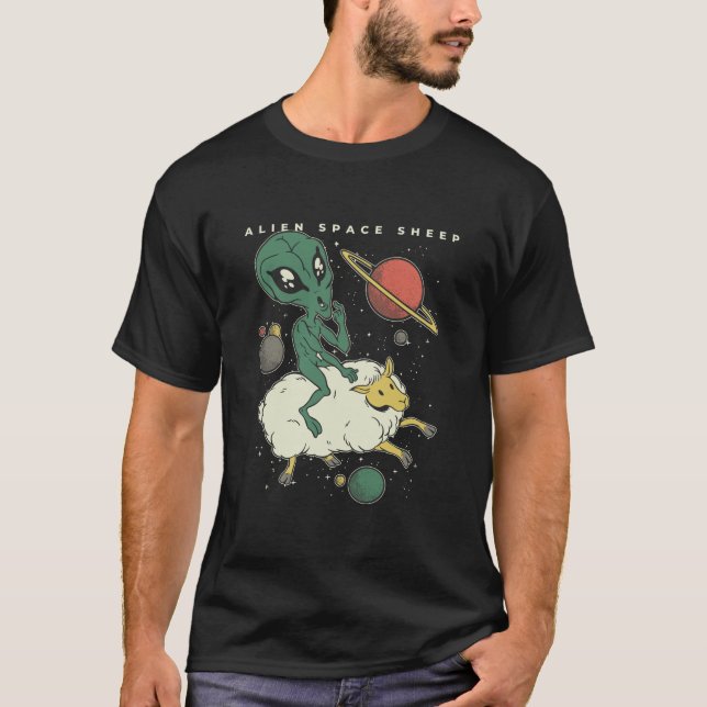 alien space sheep T-Shirt (Front)