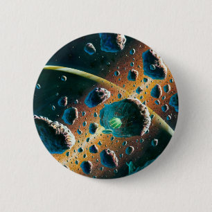 Alien Spaceship 2 Inch Round Button