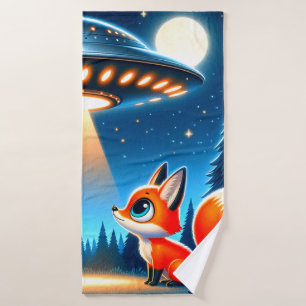Alien Spaceship and a Fox Bath Towel