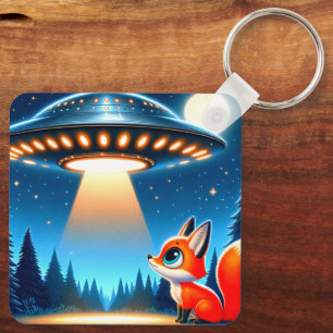 Alien Spaceship and a Fox Keychain
