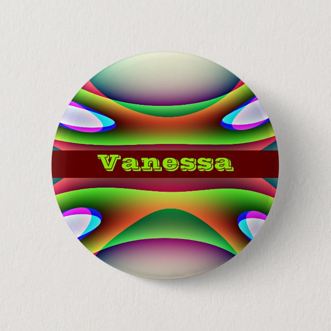 Alien Spaceship Custom Name 2 Inch Round Button (Front)
