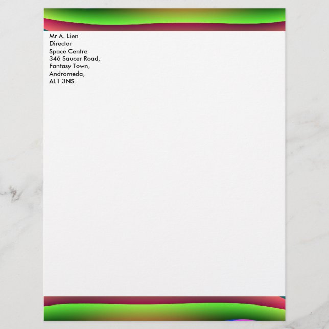 Alien Spaceship Customizable Letterhead (Front)