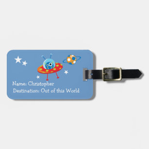 Alien Spaceship Luggage Tag