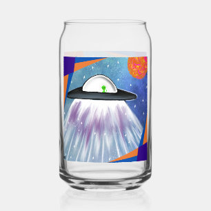 Alien spaceship UFO Space Can Glass