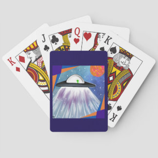 Alien spaceship UFO Space Playing Cards