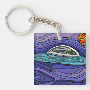 Alien spaceship UFO UAP paranormal Keychain