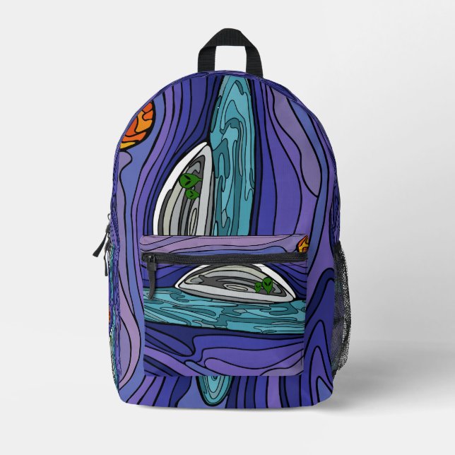 Alien spaceship UFO UAP paranormal Printed Backpack (Front)