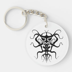 Alien Species Tribal Tattoo Design - black Keychai Keychain