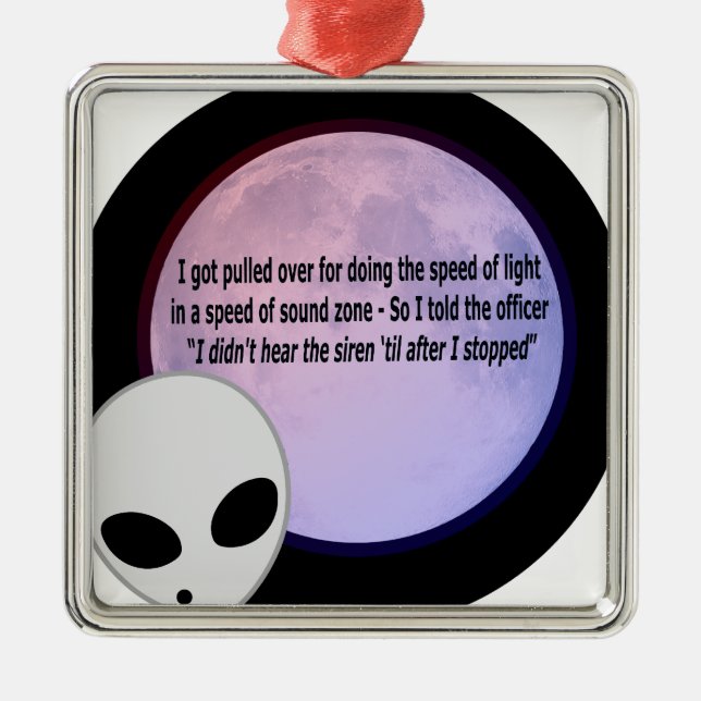 Alien Speed Joke.png Metal Ornament (Front)