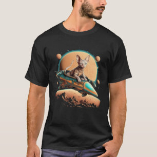 Alien Sphynx Cat UFO Extraterrestrial T-Shirt