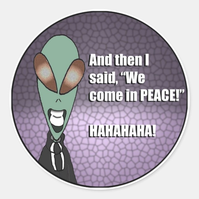 Alien Sticker - Area 51 Reptilian Joke (Front)