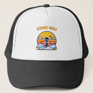 Alien Sunset Aesthetic   Sci-Fi Alien Sunset  Trucker Hat